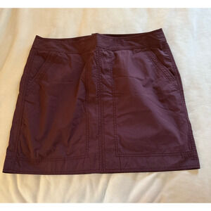 LOFT Mini Skirt Size 16 Plum Short Twill Zip Close Pockets Casual Boho Y2K NWT